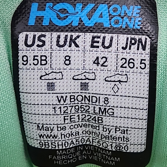 Hoka One One Bondi 8 Lime Glow Running Shoes Women's Size 9.5 - Picture 9 of 9